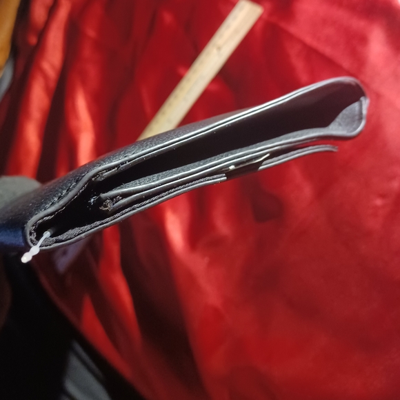 BCBG Paris Evening Purse large long cluth black gold hardware leather mini bag - Picture 4 of 12